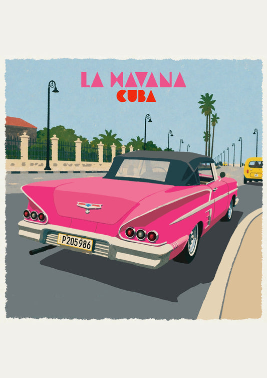 La Havane - Voiture rose